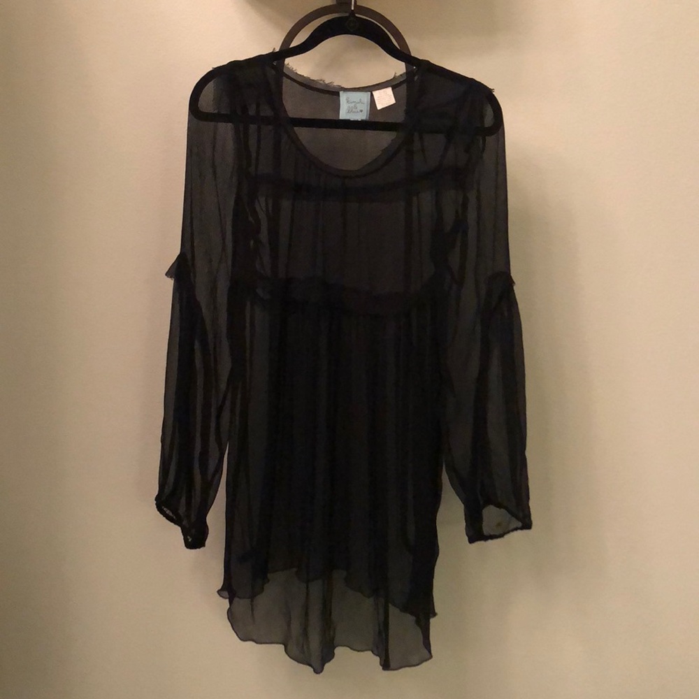 Vintage Sheer Black Tunic